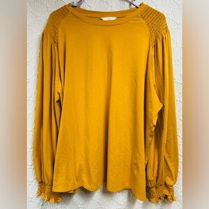 LC Lauren Conrad 2X Mustard Yellow Women's Top